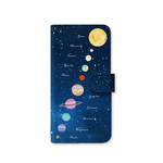 太陽系★Solar System　手帳型ケース　スマホケース　ほぼ全機種対応　はめ込み式　惑星　天体　星空