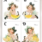chan.ce オリジナルステッカー　6種6枚入り  sweet summer fruits party 人物ステッカー　