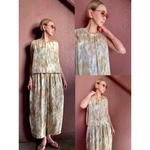 長さ選べる❤️テロンと超軽量❣️渋いベージュラメゴールド❤️かっこいい大人のトップス＆パンツ❤️セットアップとしても