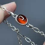 【純銀製】天然石★極上ヘソナイトガーネットS925ブレスレット