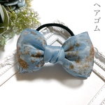  ふんわり 大人 リボン バンスクリップ 淡い ピンク ブラック ヘアアクセサリー 上品 まとめ髪  ブルーブラック プレゼント 贈り物 定番 ムーンモス くすみ カラー 黒 リバティ生地 