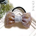 ふんわり 大人 リボン バンスクリップ ヘアアクセサリー 上品 まとめ髪 プチギフト プレゼント 贈り物 定番 セレモニー リバティ生地  チャイブ パープル