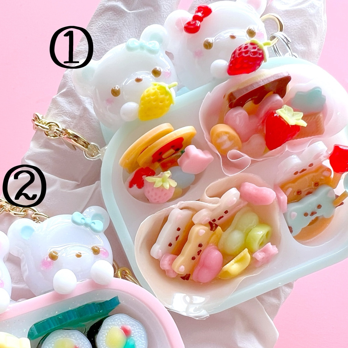 レジンクマさんキーホルダー(大)・ブルー - momo'sGALLERY