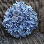 ブルー紫陽花のタルトリース　サマーリース　プリザーブドフラワー　水やりがいらないリース　紫陽花リース　敬老の日　ペット　記念日　退職　かご　アレンジメント　誕生日　米寿　還暦