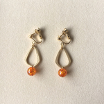 drop ring earring - amber ドロップリングイヤリング - 琥珀