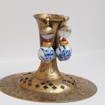 陶器ビーズと天然石の耳飾り②