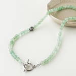 《わたしの、ひと粒》アベンチュリンネックレス｜淡水パール×シルバーマンテル／40・45・50cm対応／大人の夏ジュエリー