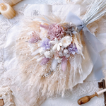 心ほどける幸せふわふわスワッグ　purple  ドライフラワー　プリザーブドフラワー   インテリア　ギフト　結婚祝い　撮影小物　ナチュラル　吊り下げ　壁掛け　花束