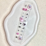 耳ツボジュエリー 1シート a2 / シルバー ピンク キュート リボン ハート 金アレ対応