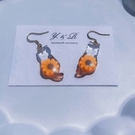 ひまわりと猫　クリア　ピアス