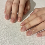 桃ネイル　桃ニュアンス　白桃ネイル　ピンクネイル　ワンホンネイル　中国ネイル　ネイルチップ