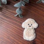 トイプードル　アプリコット　ぺたんこ刺繍ブローチ 