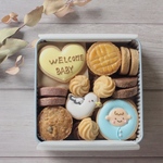 コウノトリクッキー缶（ブルー）