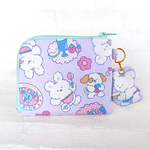 miniwallet　L字コンパクト財布　ポーチ　カードケース　もこもこうさぎ　パステル