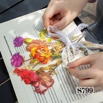 送料無料【S799コラージュ素材】海外PETシール　花　薔薇　ジャンクジャーナル　ヴィンテージ  雑日記