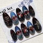 【現品】パンク系ネイルチップ　目玉血涙🩸