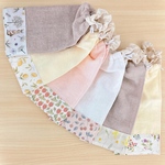 タオルエプロン　おりこうエプロン　お食事タオル　お食事エプロン　お利口エプロン　保育園準備　入園準備　保育園タオル　保育園エプロン レモン さくらんぼ うさぎ　北欧パステル　二重に変更可能