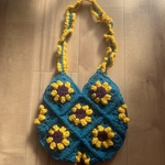 ふりふりお花のトートバッグ(Blue✖️Yellow)🫐🍋