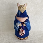 浴衣の猫さん　見上げる（茶トラ）