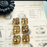 【6コセット】JIRI＊IVANA#czechbeads#チェコビーズ　square10㍉　crystal/picasso