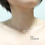 お月様とパールのワイヤーチョーカー♪