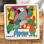 アフリカ☆メガネも拭ける大判マイクロファイバータオルハンカチ★トリたんワールドツアー