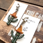 nippru様用　さぼちゃんのミニチャーム2個セット　オイルレザーヌメ革本革　サボテンcactus