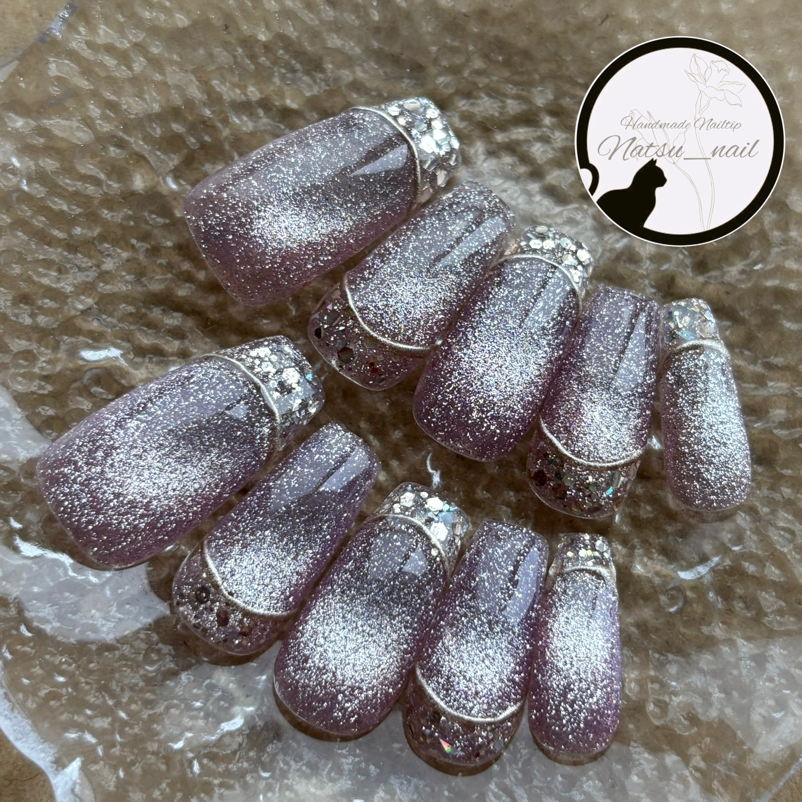 No.22 ネイルチップ マグネット 逆フレンチ - Natsu_nail