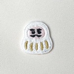 刺繍ワッペン★だるまさん　白　１枚　／ハンドメイド　素材　アップリケ　和風　縁起物