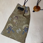 腰下げ巾着（根付付）[風神雷神]