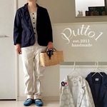 okaka62様オーダー品［受注生産］サックスのリネンシャンブレー・テーラードジャケット・両脇ポケット・ネームタグつき