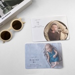 \ 表面タイプ選べます / 出産内祝いカード 写真入り 内祝い 出産報告 表裏印刷 横向き E  全面写真 切り抜き写真