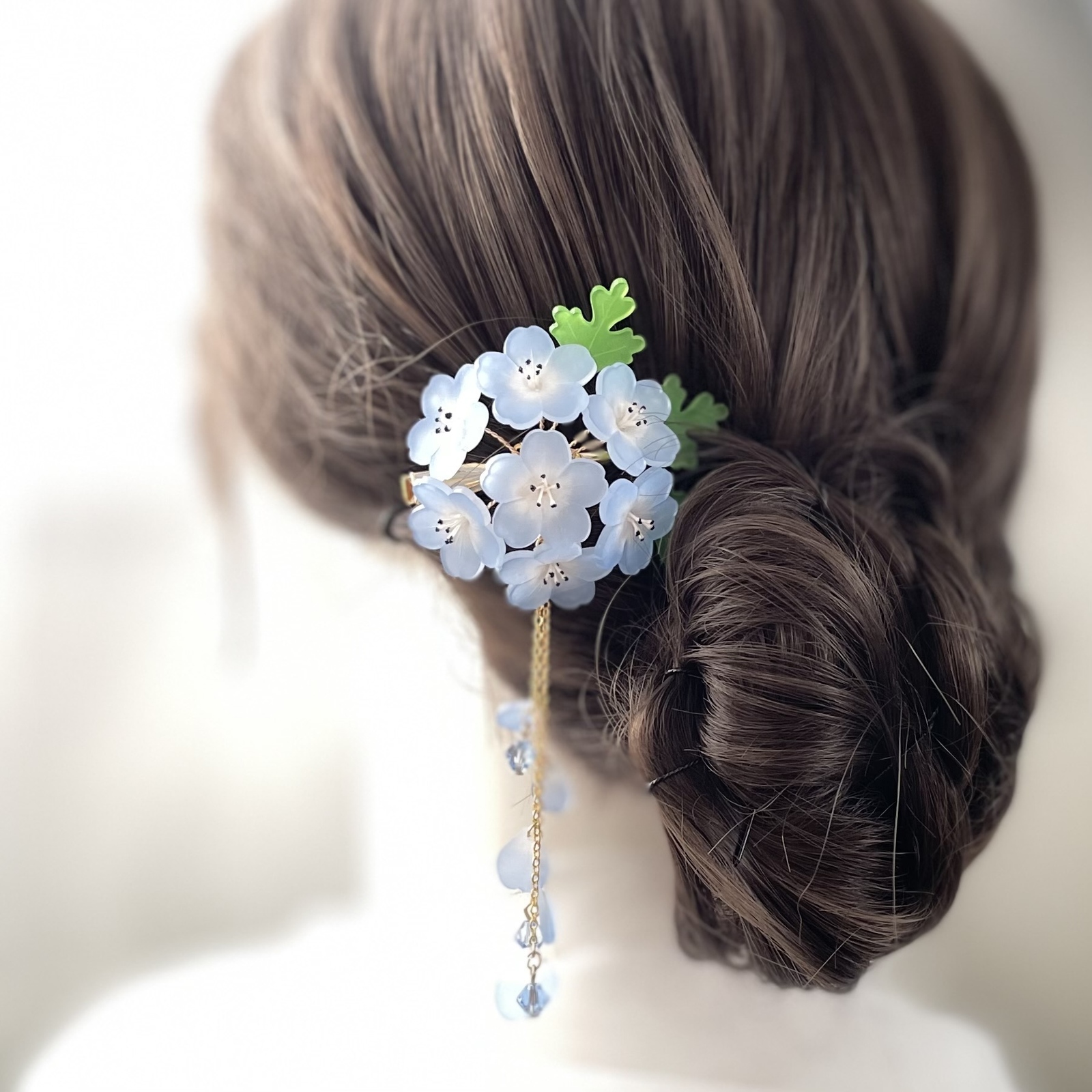 ＊ネモフィラのヘアクリップ＊　　パステルカラー　ロング　春　ブルー