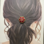 沖縄花笠ヘアゴム　2.7㎝　絹糸　