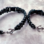 【B-040】ブラック パラコード アンカー ブレスレット