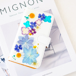 ＊2色のダンスパーティーの押し花ケース(手帳型)＊309' 全機種対応 本物のお花 スマホショルダー 名入れ iPhone16e iPhone15 Android Galaxy Xperia 