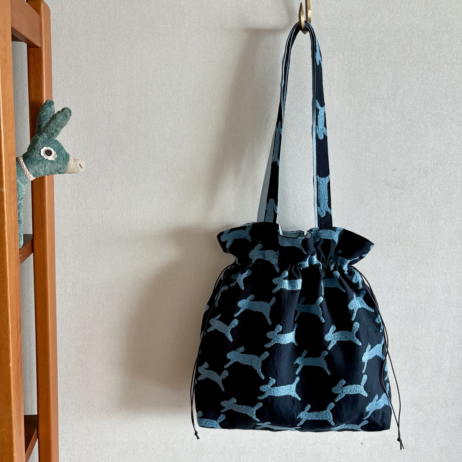 ミナペルホネンキューブ巾着バッグ　ハンドメイド 専用」ミナペルホネンキューブ巾着バッグ ハンドメイド - トート