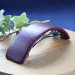 ★再販-カーブの大きなパープルのシンプルなバレッタ（パープルハートM1）アーチ長さ11.6cm