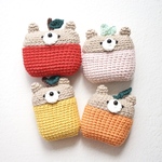 AirPods第1・2・3・4世代、Airpods pro、その他ケース対応　フルーツクマ（りんご、もも、みかん、梨）