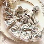 22cmドールドレス　ミニハットつきワンピース　グリーン