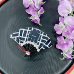 《扇子ヘアクリップ》　祭り　下岩瀬若者仕様