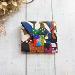 ギャルソンミニ財布（FACE）デザインビーズ刺繡留め具