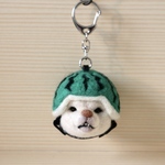 すいかヘルメット柴犬のキーホルダー（7）