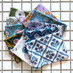 インド ブロックプリント生地 ミニカットクロス 11枚セット寒色系vol.06 ファブリック はぎれIF0066