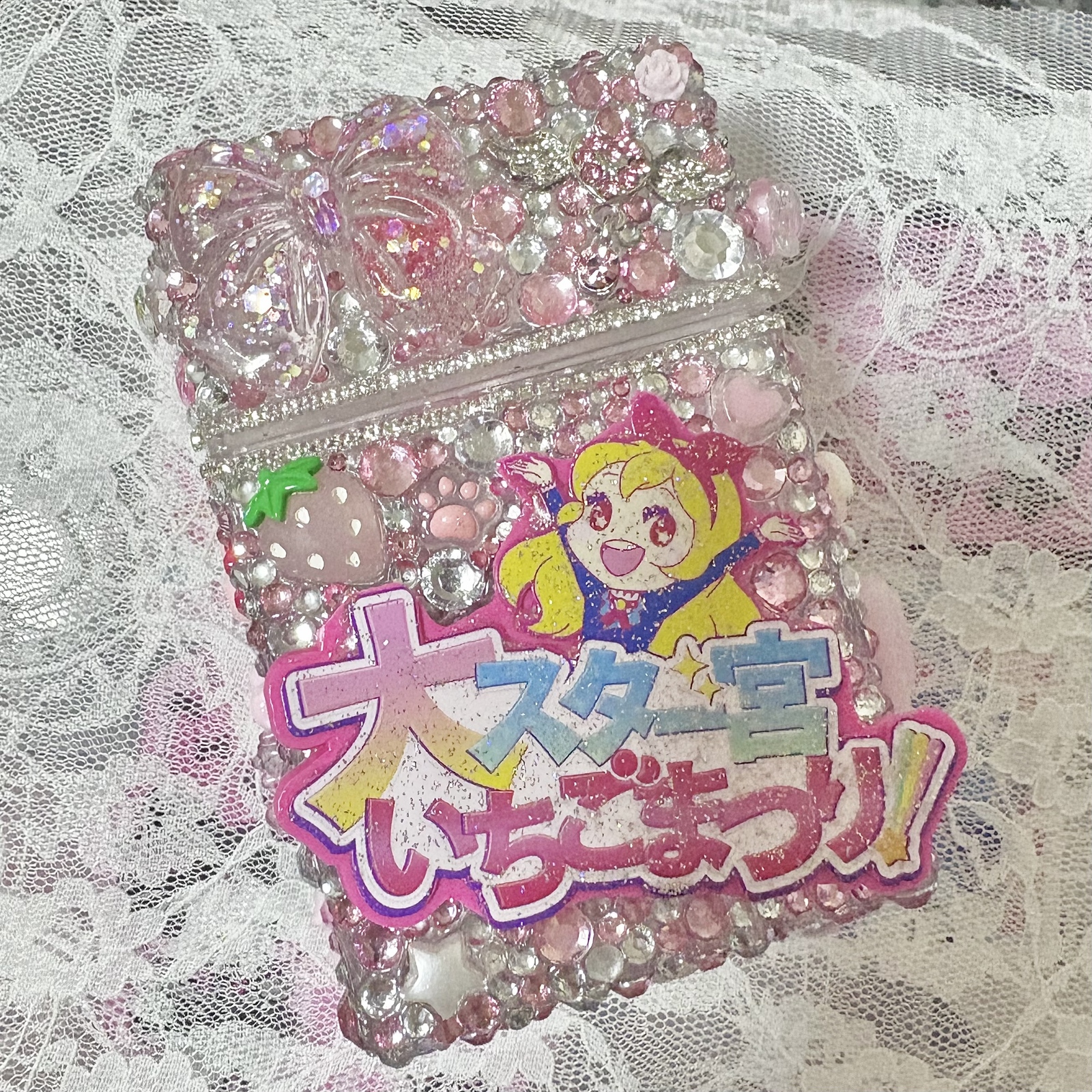タバコケース タバコケース入れ タバコ タバコ ケース 小物入れ 小物ケース デコ 埋めつくし ピンク 量産 地雷 平成女児 女児 リボン ハート