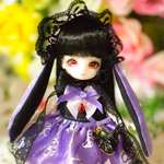 オビツ11サイズうさみみハロウィンドレスセット(紫A)