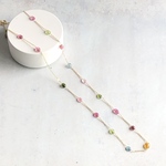 マルチカラートルマリンのステーションロングネックレス