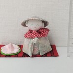 手のひらサイズころりんお地蔵さん・ほほえみ顔・蓮の花（和紙）・敷物（献上柄）仏壇・お盆飾り・メモリアルエンディング・ペット供養