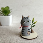 猫こけし猫ちゃん◆サバトラ◆m114