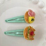 《セット価格》ロールパンサンドのパッチンピン♡2本セット♡4cm